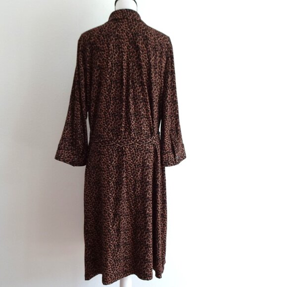 Talbots Leopard Print Dress Plus Size 3X Belted Long Sleeve Career Wear Party - Picture 5 of 9